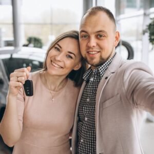 Family buying a car
